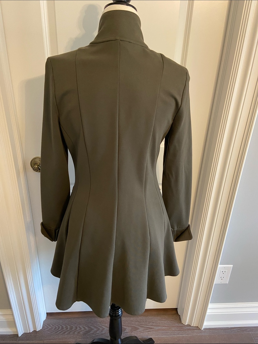 Joseph Ribkoff Olive Green Military-Style Jacket/Coat with Gold Buttons. Sz US6. - Picture 6 of 13